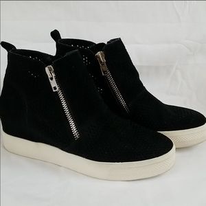Steve Madden black wedge ankle boots Womens 10